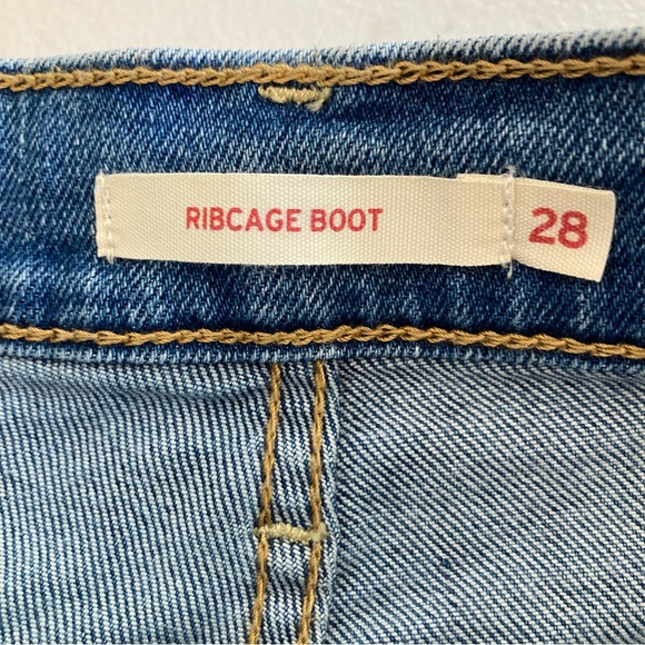 Levi's Jeans Women 28 Ribcage Bootcut Blue Button Fly High Rise Flare Stretch - Picture 5 of 10